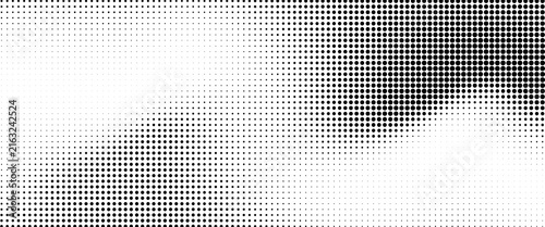 Halftone texture with gradient in grunge style. Faded dot background . Black retro geometric pattern in manga, anime style. Pop art style dot gradation . Vector illustration