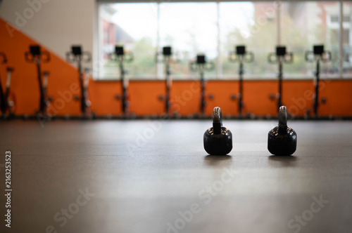 Quadro su tela Kettlebell training gym environment, healthy lifestyle, strength and conditionin