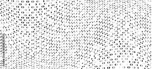 Geometric pattern of black diamonds on a white background.Seamless in one direction.Long fade out.The radial transformation method.