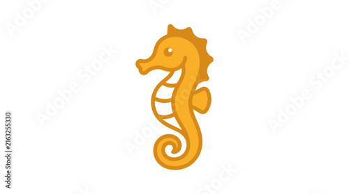 Orange seahorse illustration aquatic icon.