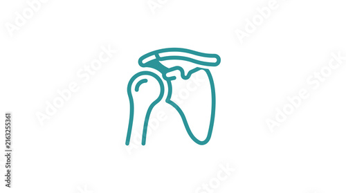 Outline icon of human shoulder joint anatomy.