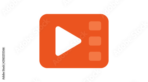 Orange video player control icon.