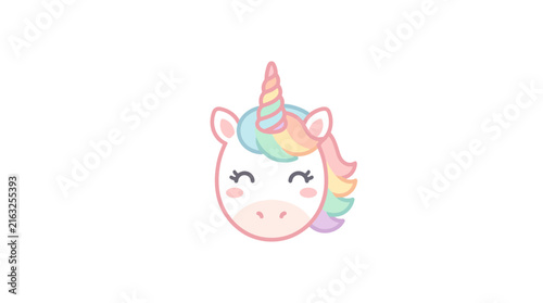 Pastel unicorn face icon.