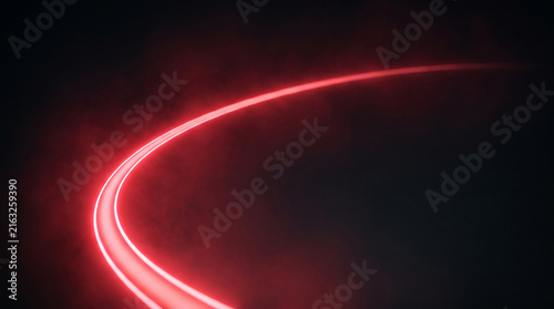 Vibrant red neon light wave sweeping abstract background for modern design and tech visuals