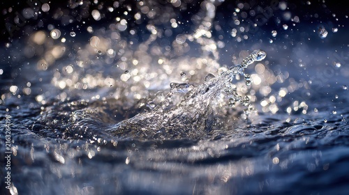Sparkling water swirls down, A glass of sparkling water with bubbles swirling down