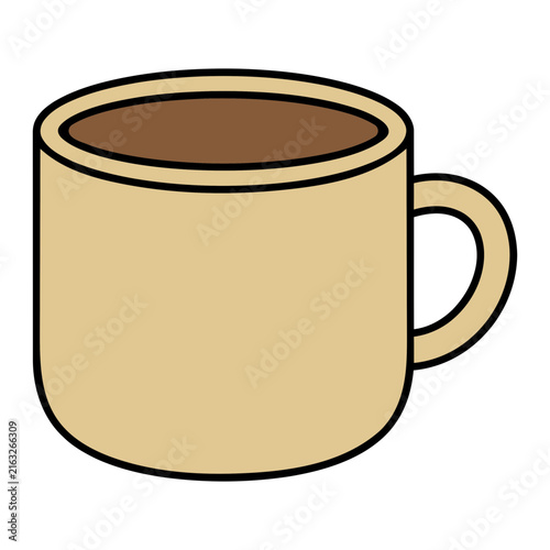 Drinking Cup Color Outline Vector Icon for Tableware and Cafe Beverage Use
