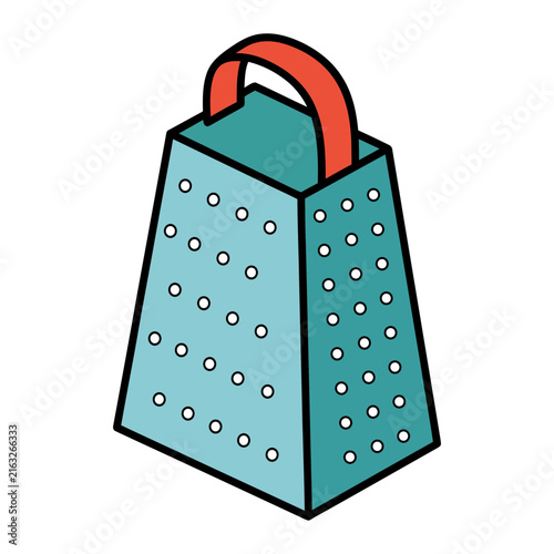 Kitchen Grater Color Outline Vector Icon, Cheese Shredder for Food Preparation and Culinary Cooking Design