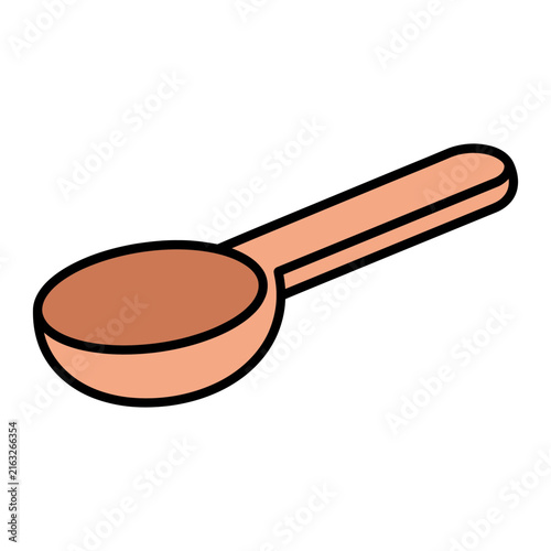 Measuring Spoon Color Outline Vector Icon, Kitchen Tool for Baking Ingredient Measurement and Recipe Preparation