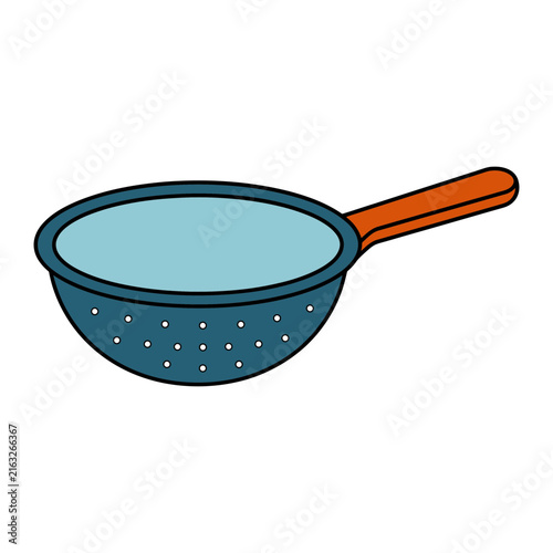 Kitchen Strainer Color Outline Vector Icon for Food Preparation and Cooking Use