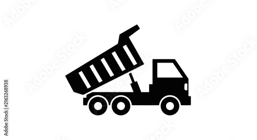 Vector illustration of dump truck icon on a transparent background