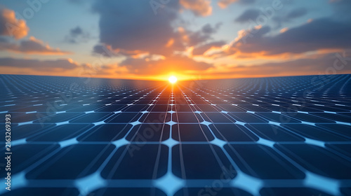 solar panel and sun