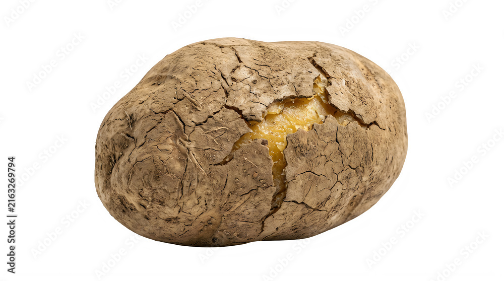 Naklejka premium Close up view of an ancient fossilized dinosaur egg with cracked surface texture transparent background