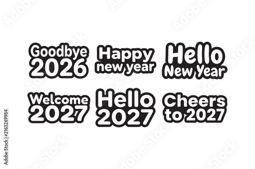 New Year New Me, New Goals and New Adventure Typography Collection