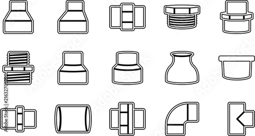 Hand drawn furniture top view icons set isolated on white background