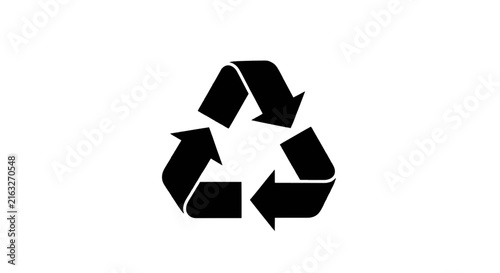 Vector illustration of black recycling symbol icon on a transparent background