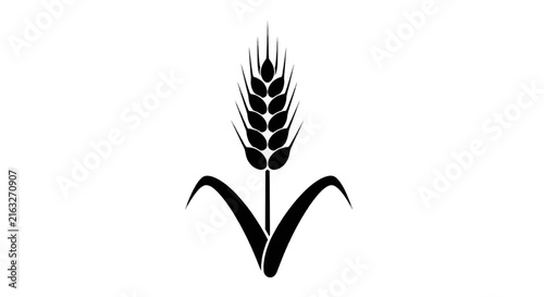 Vector illustration of wheat ear icon on a transparent background