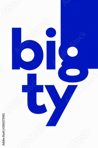 Big TY bold blue typography card
