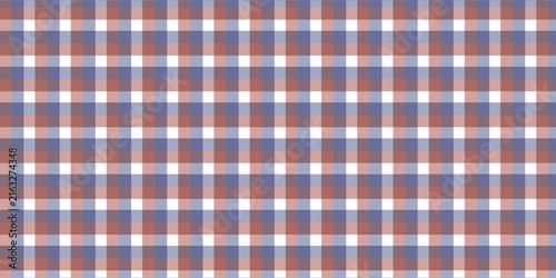 Blue and red in the white plaid fabric texture background. Seamless pattern checkered wallpaper. Perfect for textiles, apparel, tablecloths, wallpaper, packaging, and stylish surface design.