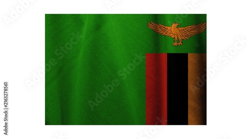 Republic of Zambia national flag isolated on white background. 