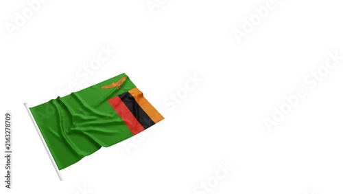 Republic of Zambia national flag isolated on white background. 