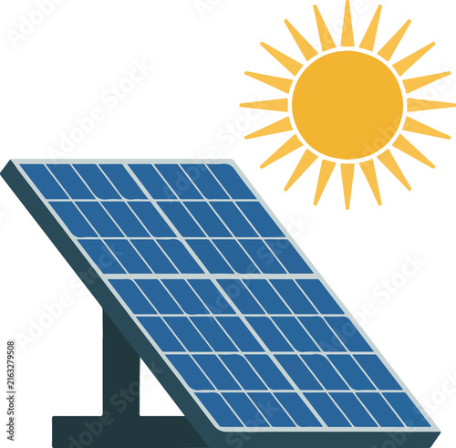 solar panels on a roof vector illustration on isolated white background