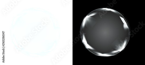 фотографія Transparent glass soap bubble with realistic specular highlights and glossy refl