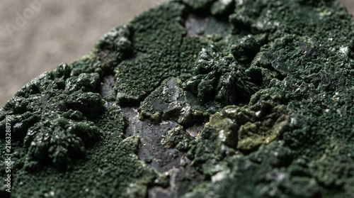 Chromium Oxide Formation After Chemical Reaction Scientific Macro Photography Deep Green Oxide Surface