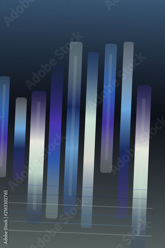 Abstract Digital Background Featuring Vertical Glowing Light Bars with Soft Blue Gradient Hues