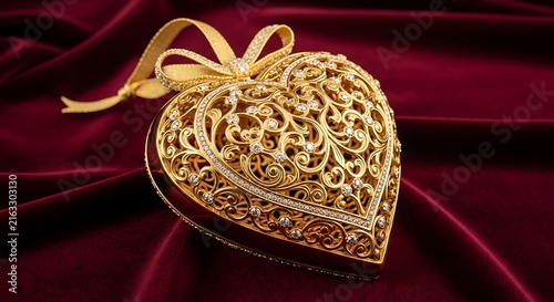 golden gift box with ribbon