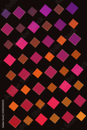 Abstract Geometric Pattern with Colorful Diamond Shapes Arranged in a Grid on Dark Background