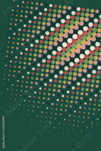 Abstract Graphic Design Featuring A Vibrant Halftone Pattern Of Colorful Polka Dots On Green