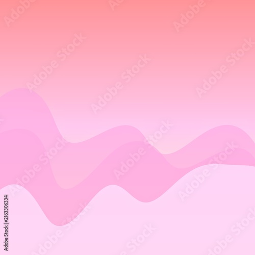 Minimalist aesthetic background with pink and yellow pastel wave lines