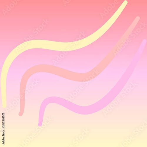 Minimalist aesthetic background with colorful abstract pastel wave lines