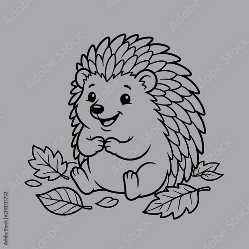 Cute Hedgehog with Simple Rounded Quills Art And Illustration
