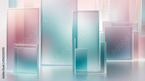 Frosted Glassmorphism Rectangular Layered Tech Modern Background Poster