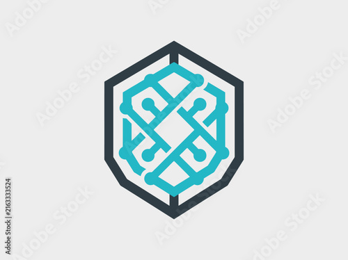 Abstract Hexagonal Digital Network And Data Connection Concept