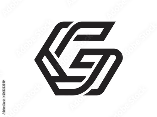Abstract Hexagonal Geometric Letter G Logo Design Element