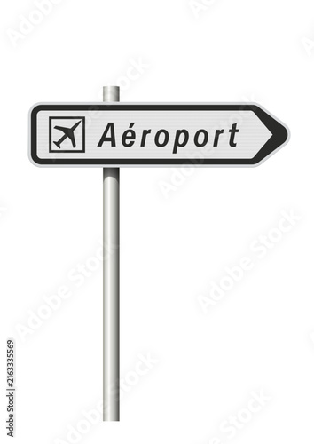 Panneau routier directionnel Aéroport en vectoriel
