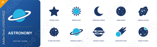 Photography Astronomy icon set