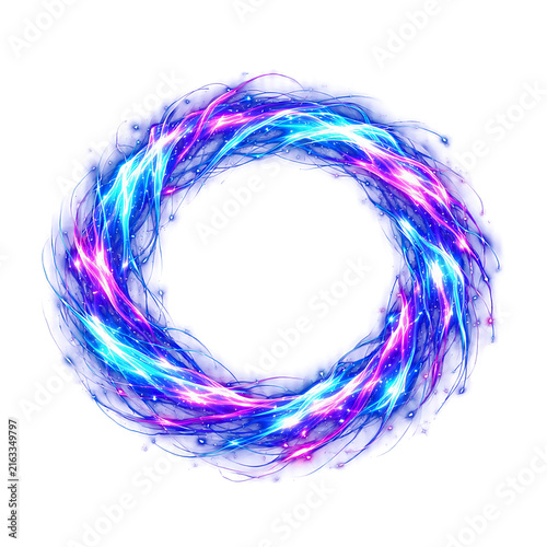 Futuristic Neon Plasma Energy Ring Light Effect 