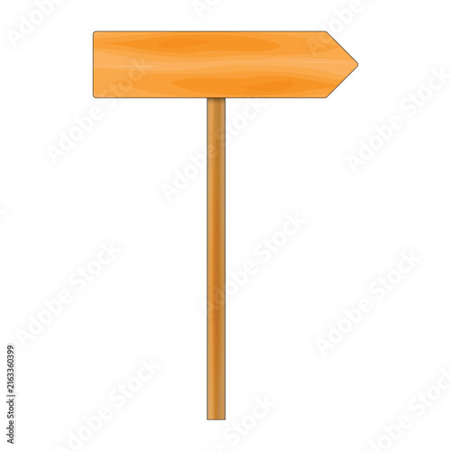 Blank Wooden Arrow Signpost Illustration. Empty Directional Wood Road Sign