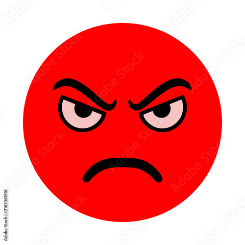 Angry face emoji expression vector icon illustration