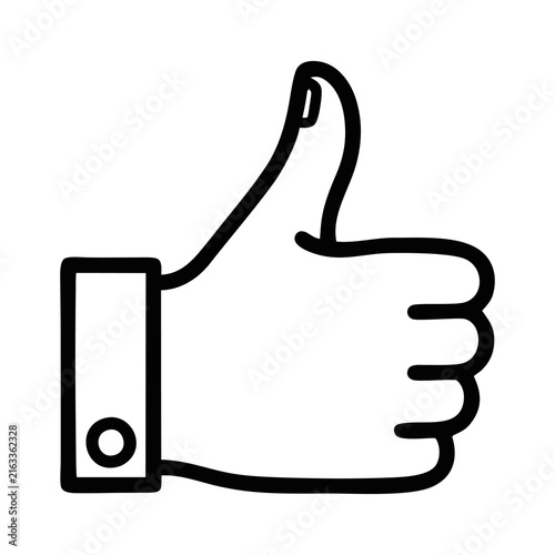 Thumbs up approval hand vector icon illustration