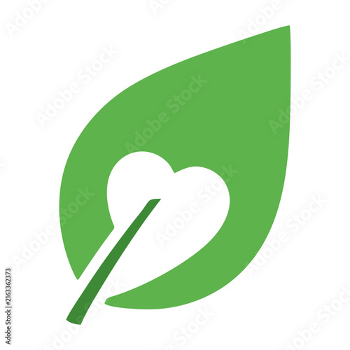 Green eco leaf sustainability vector icon illustration