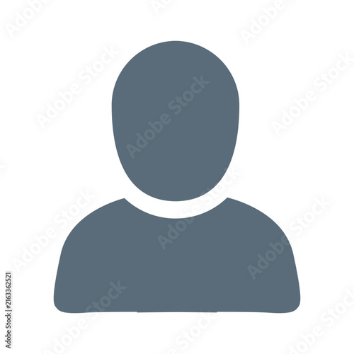 Generic person profile silhouette vector icon illustration