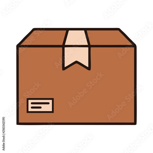 Cardboard package box vector icon illustration