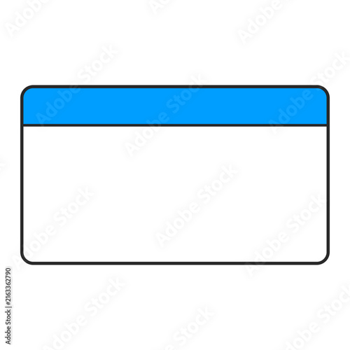 Simple blue and white calendar icon with a clean rectangular design, representing dates, scheduling and time management, vector