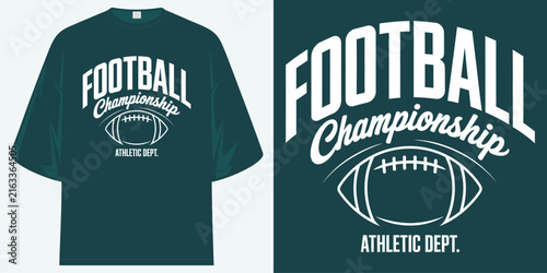 vintage football championship athletic dept varsity typography sports graphic tee t shirt design vector illustration artwork