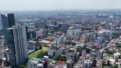 Dense Urban Cityscape in Tejgaon, Dhaka, Bangladesh