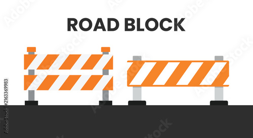 Road bloack barricades for traffic control and construction safety zone